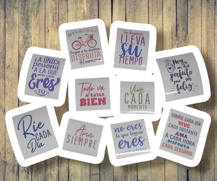 STICKER FRASES II P/TERMO RESISTENTES X 10 UNID