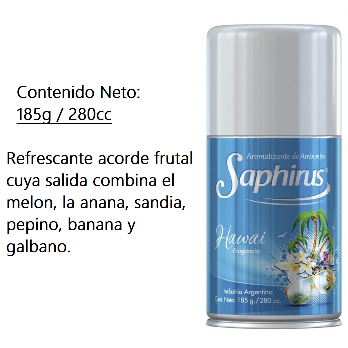 REP AROMATIZADO HAWAI 280CC SAPHIRUS