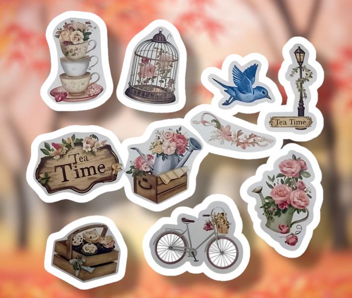 STICKER VINTAGE P/TERMO RESISTENTES X 10 UNID