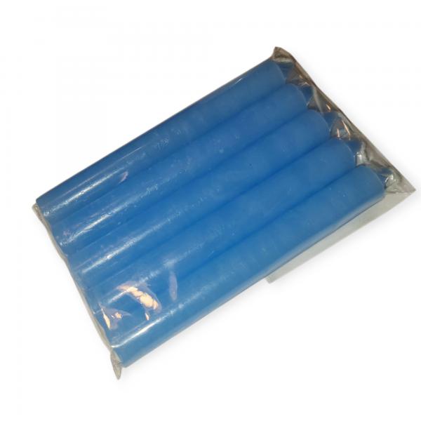 VELA LISA 12 CM CELESTE X 5 UNID (PARAFINA)