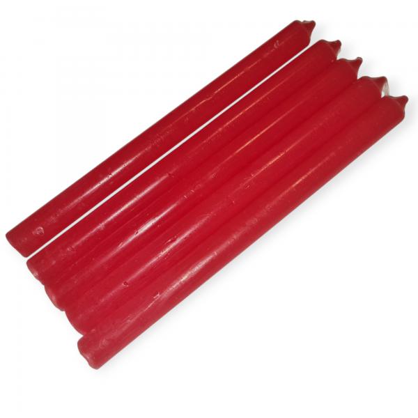 VELA LISA 20 CM ROJA X 5 UNID (PARAFINA)