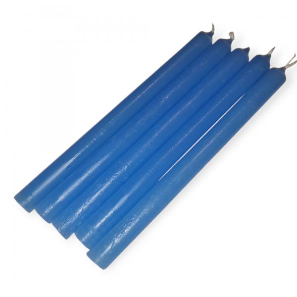 VELA LISA 20 CM CELESTE X 5 UNID (PARAFINA)