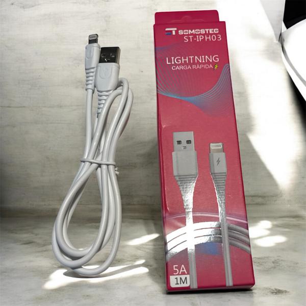 CABLE SOMOSTEC P/IPHONE 5A -1MTS CARGA RAPIDA