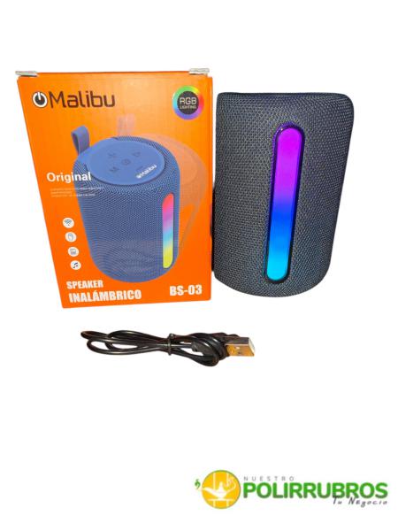 PARLANTE BLUETOOTH MALIBU C/LUZ 13*9CM