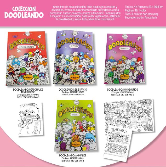 LIBRO DOODLEANDO - DINOSAURIOS 23*31