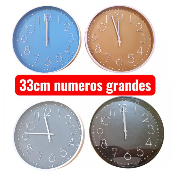 RELOJ DE PARED REDONDO F/COLOR 33CM