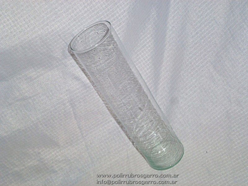 VIDRIO * FLORERO CINZANO LARGO 26X7CM