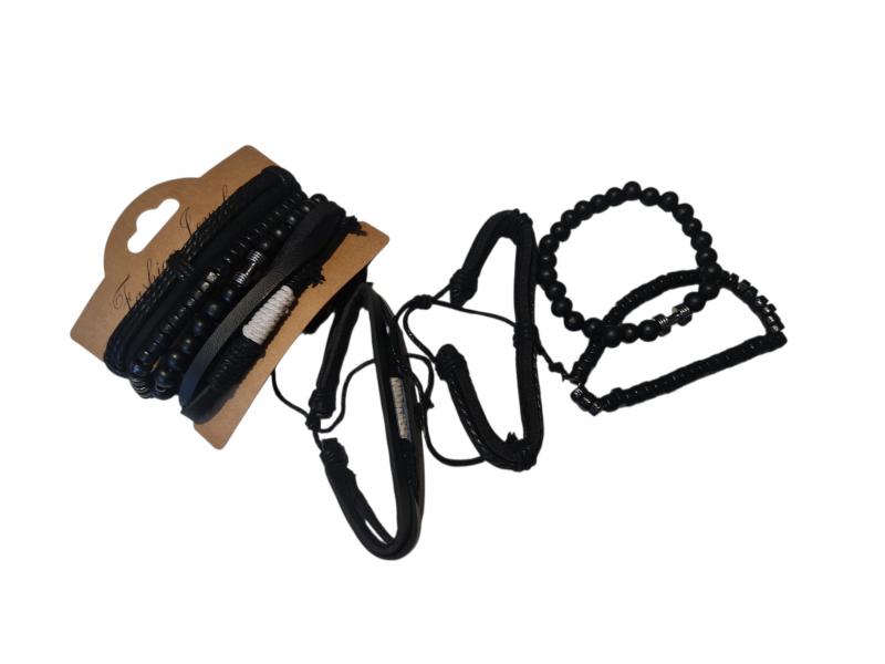 PULSERA CANUTILLO/CUERO HILO X 4 UNID