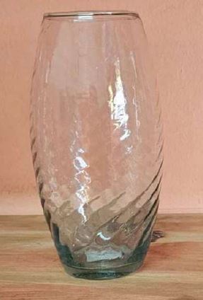 VIDRIO * FLORERO CAMI RAYADO 20CM