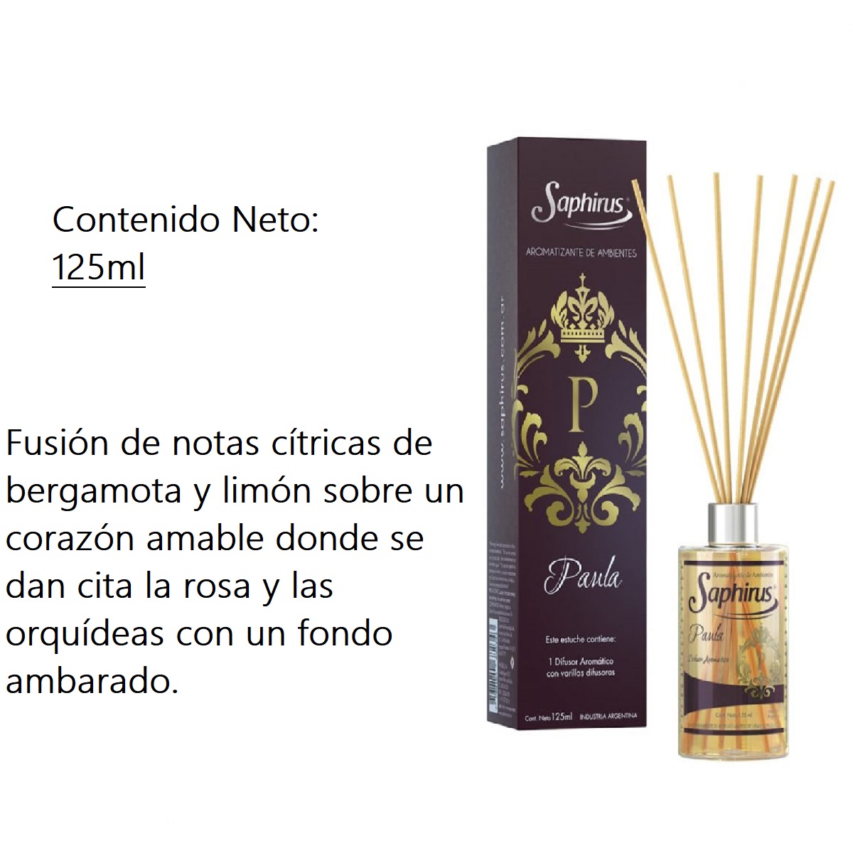 DIFUSOR 125ML SAPHIRUS PAULA