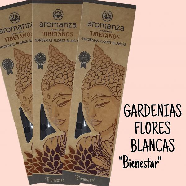 SAHUMERIO TIBETANOS X 8 UNID GARDENIAS FLORES BLANCAS