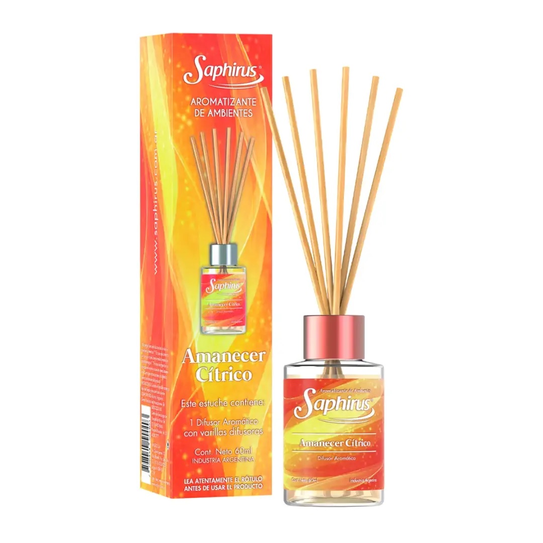 DIFUSOR 60ML SAPHIRUS AMANECER CITRICO