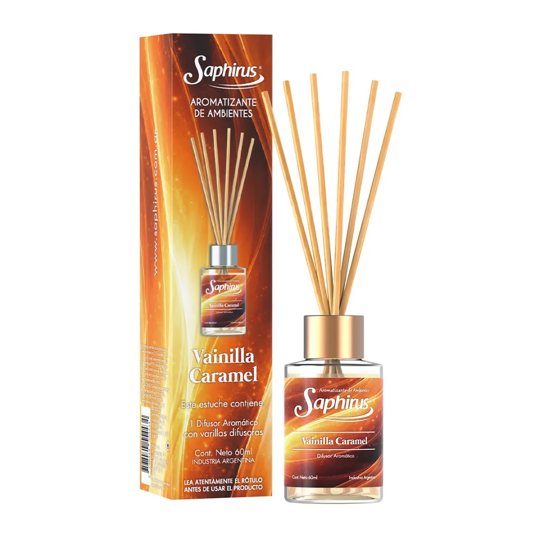 DIFUSOR 60ML SAPHIRUS VAINILLA CARAMEL