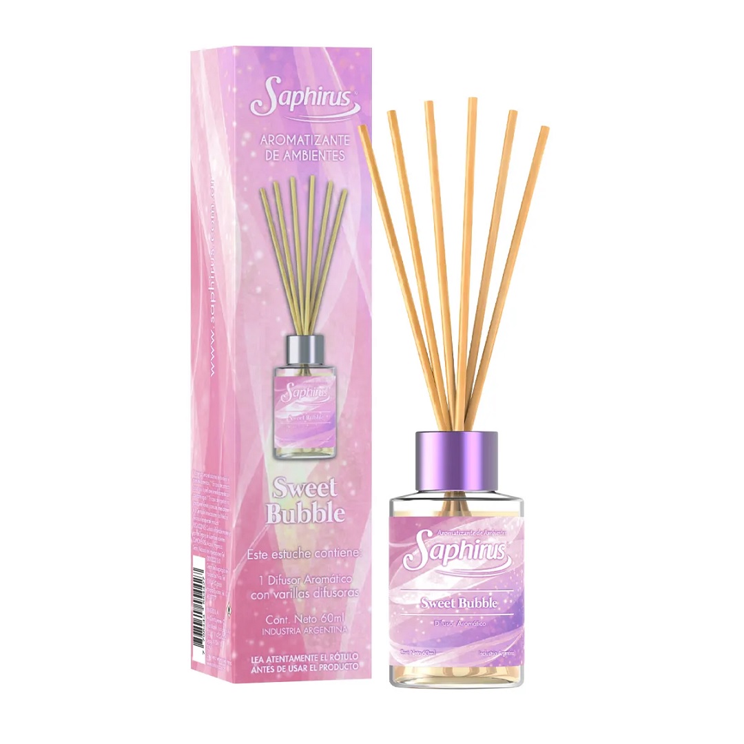 DIFUSOR 60ML SAPHIRUS SWEET BUBBLE