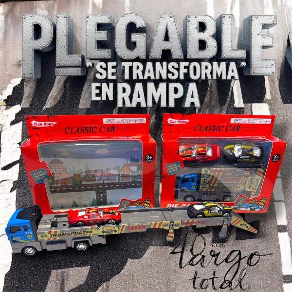 CAMION EXTENDIBLE A RAMPA 40 CM + 2 AUTOS