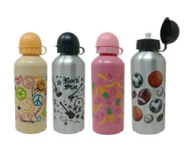 BOTELLA ACERO ESTAMPADA PICO C/TAPA 600 ML