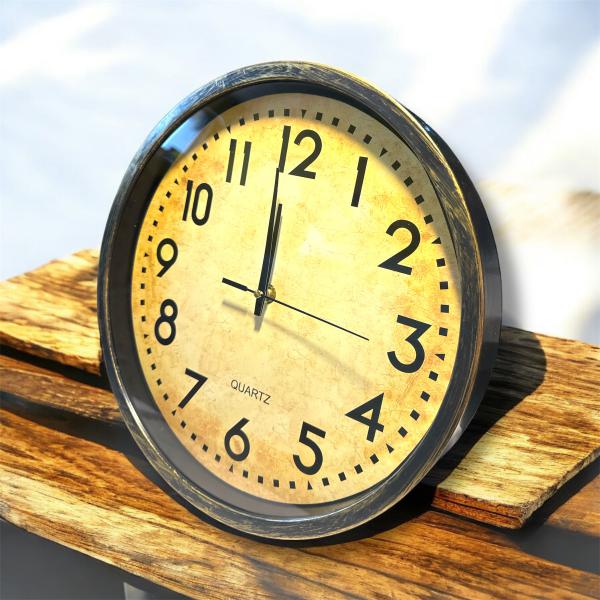 RELOJ DE PARED  30CM PATINA DORADA