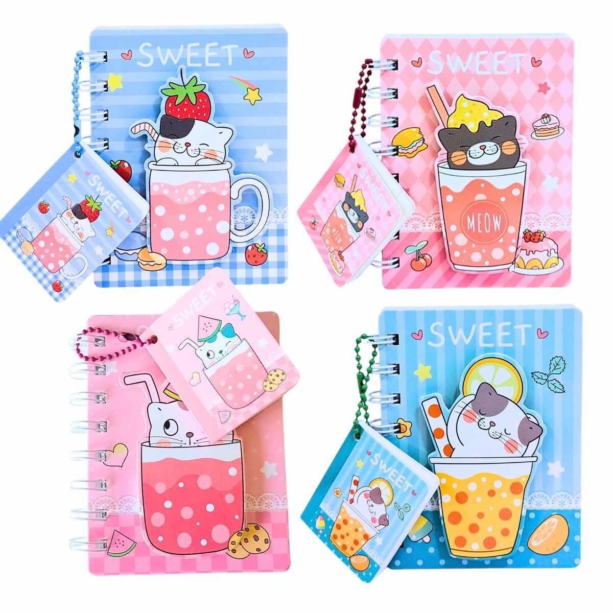 LIBRETA GATO C/MINI ANOTADOR 60 HS 11*9