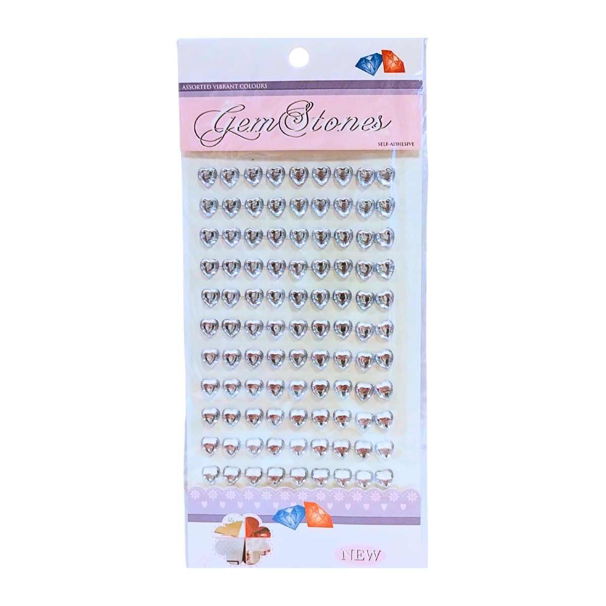 STICKER STRASS PLATEADOS F/CORAZON 15*9