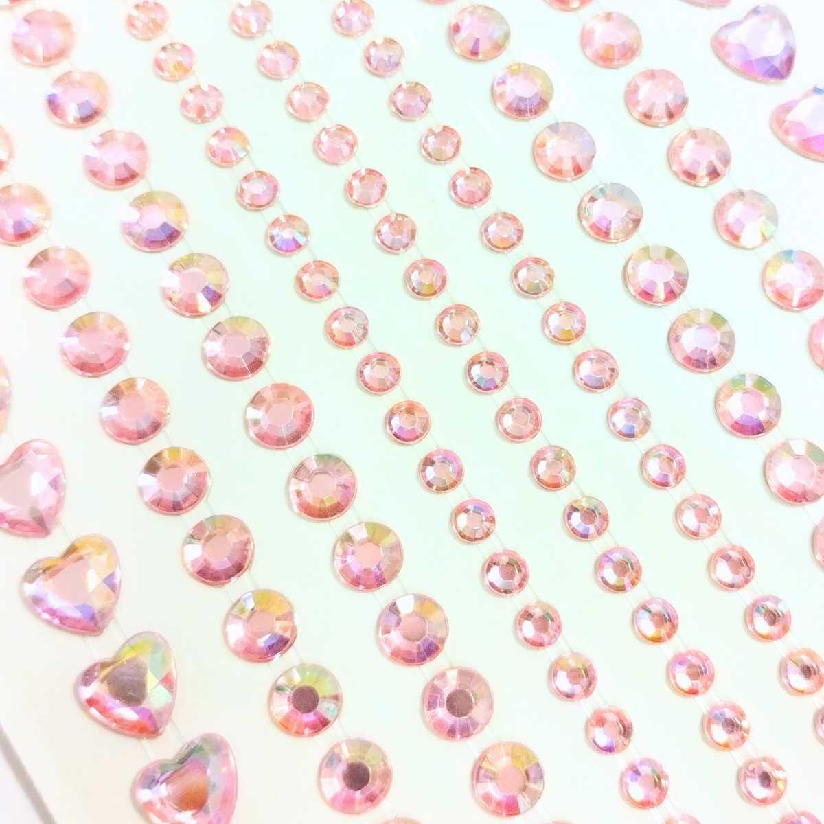 STICKER BRILLOS ROSAS FORMAS SURTIDAS 10X23CM
