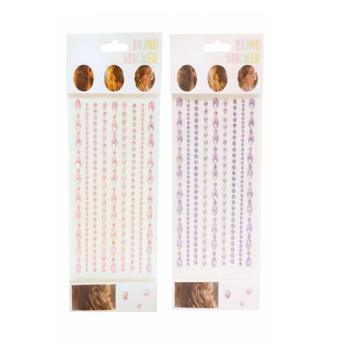STICKER BRILLOS ROSAS/LILAS FORMAS SURTIDAS