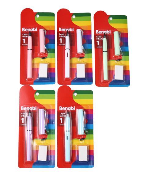 LAPIZ INFINITO C/GOMA INTERIOR Y SOPORTE CLIP E/BLISTER