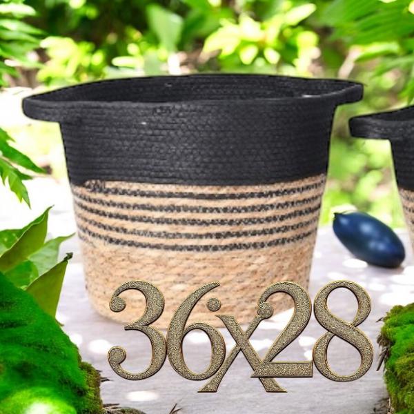 CESTA PORTAMACETA BICOLOR C/ASA 36*28