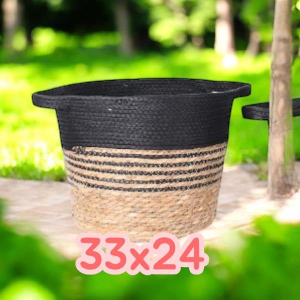 CESTA PORTAMACETA BICOLOR C/ASA 33*24