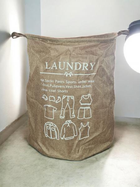 CESTO DE ROPA TELA CON MANIJA 48X38CM