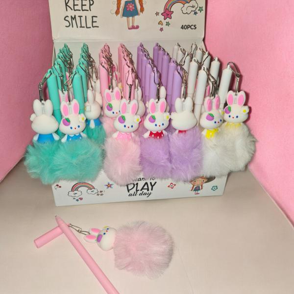 BOLIGRAFO C/CONEJITO POMPOM X UNID