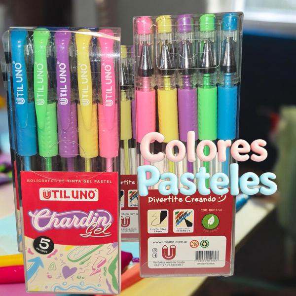 BOLIGRAFO UTIL UNO X 5 UNID CHARDIN PÁSTEL