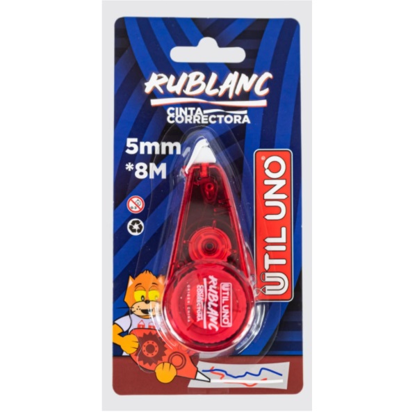 CORRECTOR EN CINTA 8MTS RUBLANC UTIL UNO