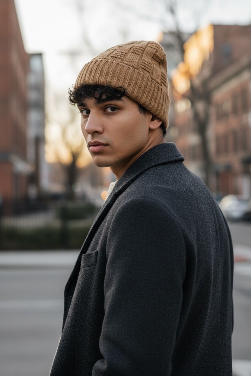 GORRO LANA (PUNTO CANASTO) C/POLAR INTERIOR
