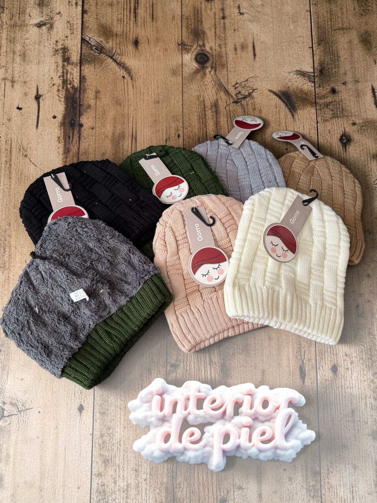 GORRO LANA (PUNTO CANASTO) C/POLAR INTERIOR