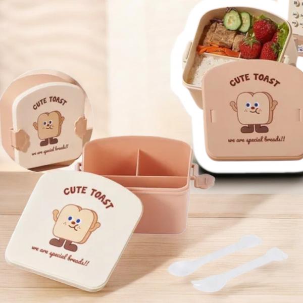 LUNCHERA PLASTICA 16*15*8 C/CUBIERTOS DESMONTABLES