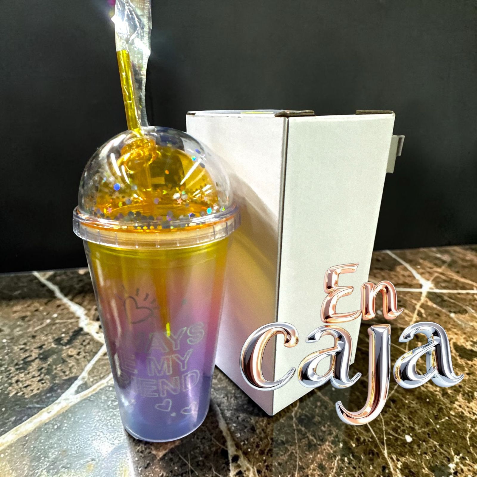 VASO ACRILICO GIRLS DOBLE CAPA, TAPA Y SORBETE 405 ML