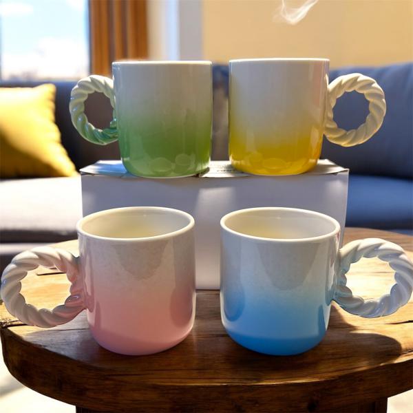 JARRO MUG BORDE REDONDEADO BICOLOR MANIJA TRENZA