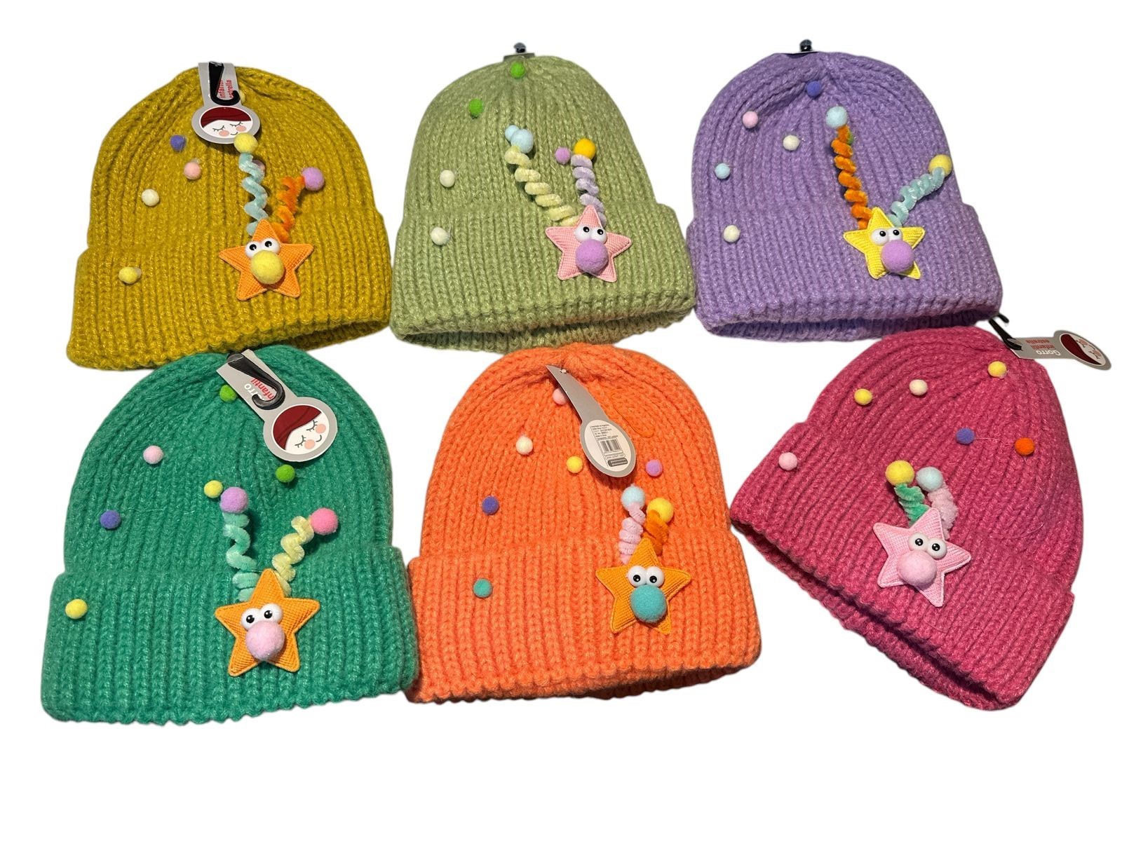 GORRO INFANTIL TEJIDO LANA GRUESA C/ANTENITAS