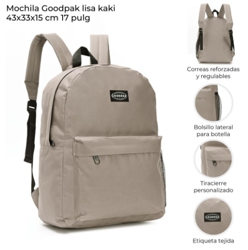 MOCHILA GOODPAK KAKI 43*33*15CM