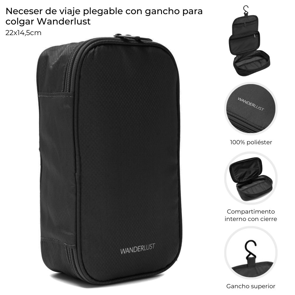 NECESER DE VIAJA PLEGABLE C/GANCHO 22*15