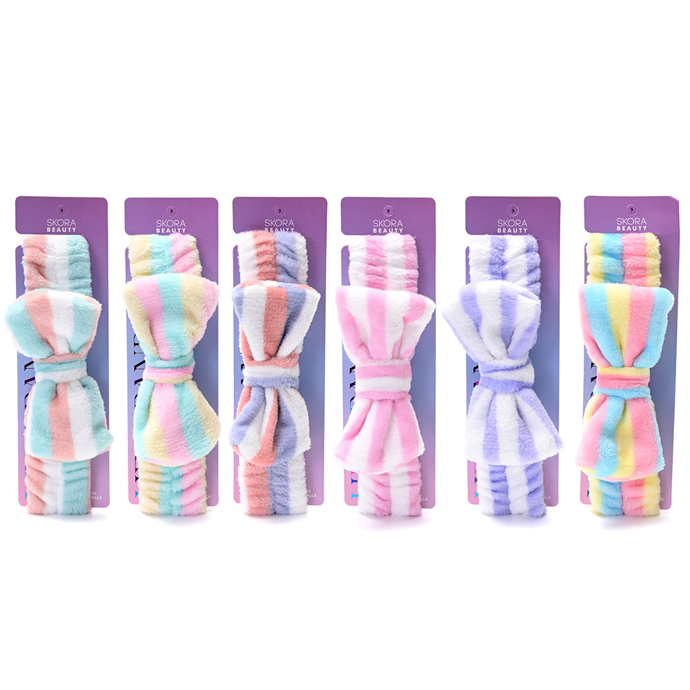 VINCHA MAQUILLAJE SKINCARE MOÑO RAYAS