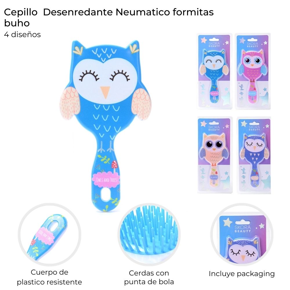 CEPILLO DESENREDANTE NEUMATICO BUHO