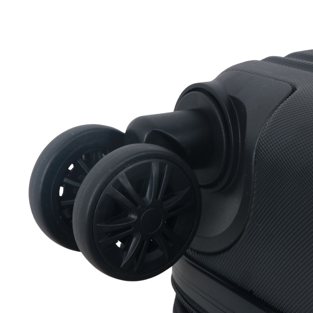 VALIJA HARD CHECK NEGRA EXPANDIBLE 4 RUEDAS 360°