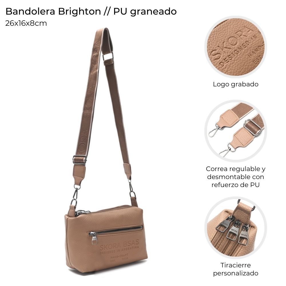 BANDOLERA BRGHTON 3 CIERRES Y BOLSILLOS 26*16*8