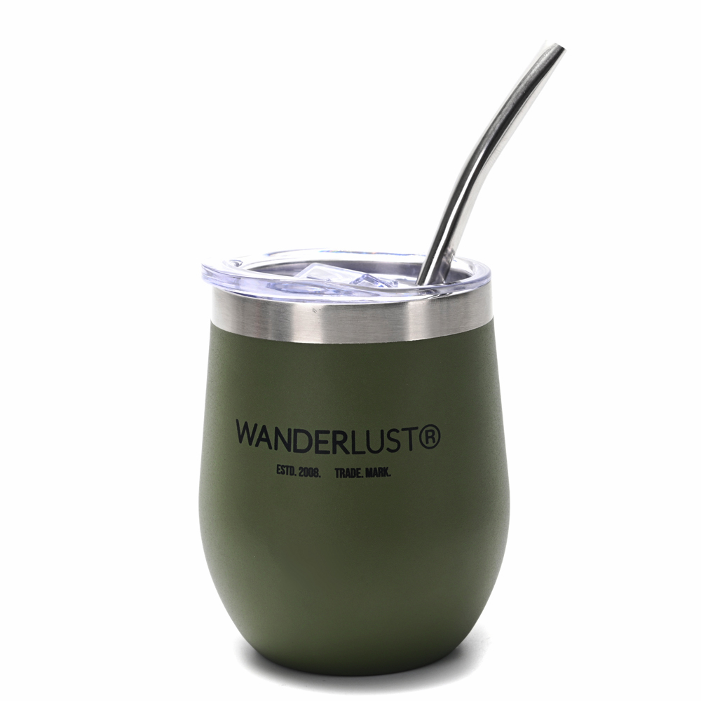 VASO/MATE TERMICO ACERO C/TAPA  WANDERLUST EN CAJA