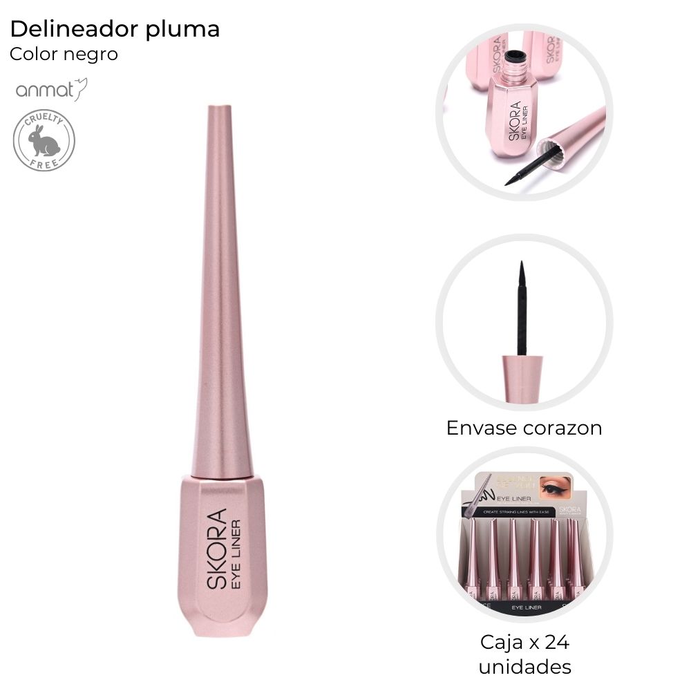 DELINEADOR DE OJOS FIBRA CORAZON SKORA