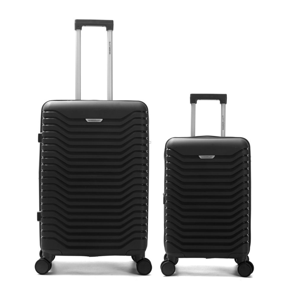 VALIJA * SET X 2 EXPANDINBLE WANDERLUST NEGRA 4 RUEDAS