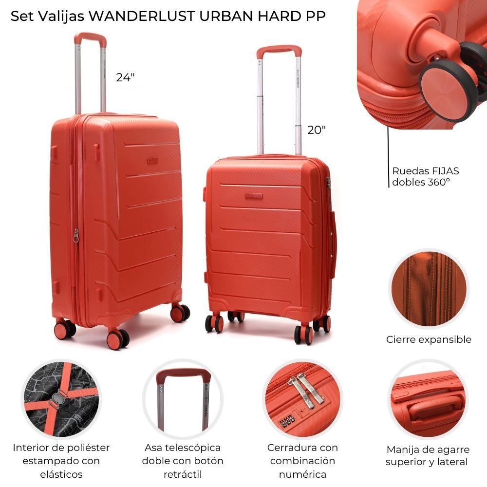 VALIJA * SET X 2 EXPANDINBLE WANDERLUST CARAMEL
