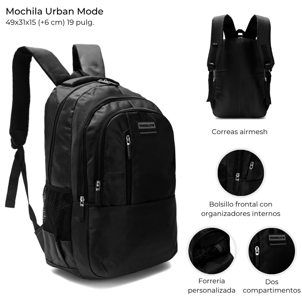 MOCHILA URBAN MODE C/ORG INTERNOS 19