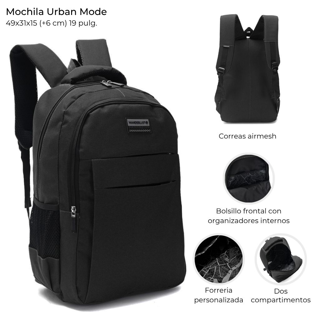 MOCHILA URBAN MODE C/ORG INTERNOS 19